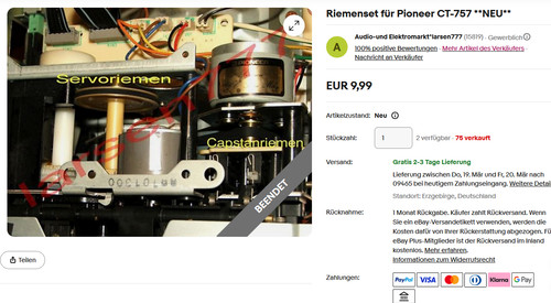 Riemenset für pioneer - für,