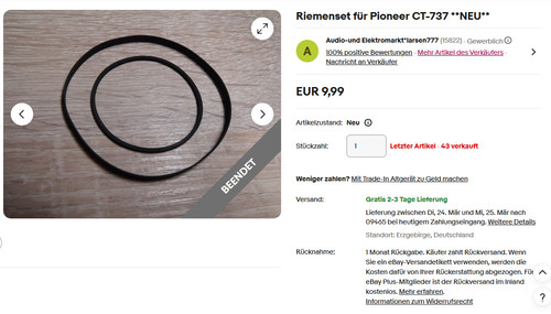 Riemenset für pioneer - riemenset,
